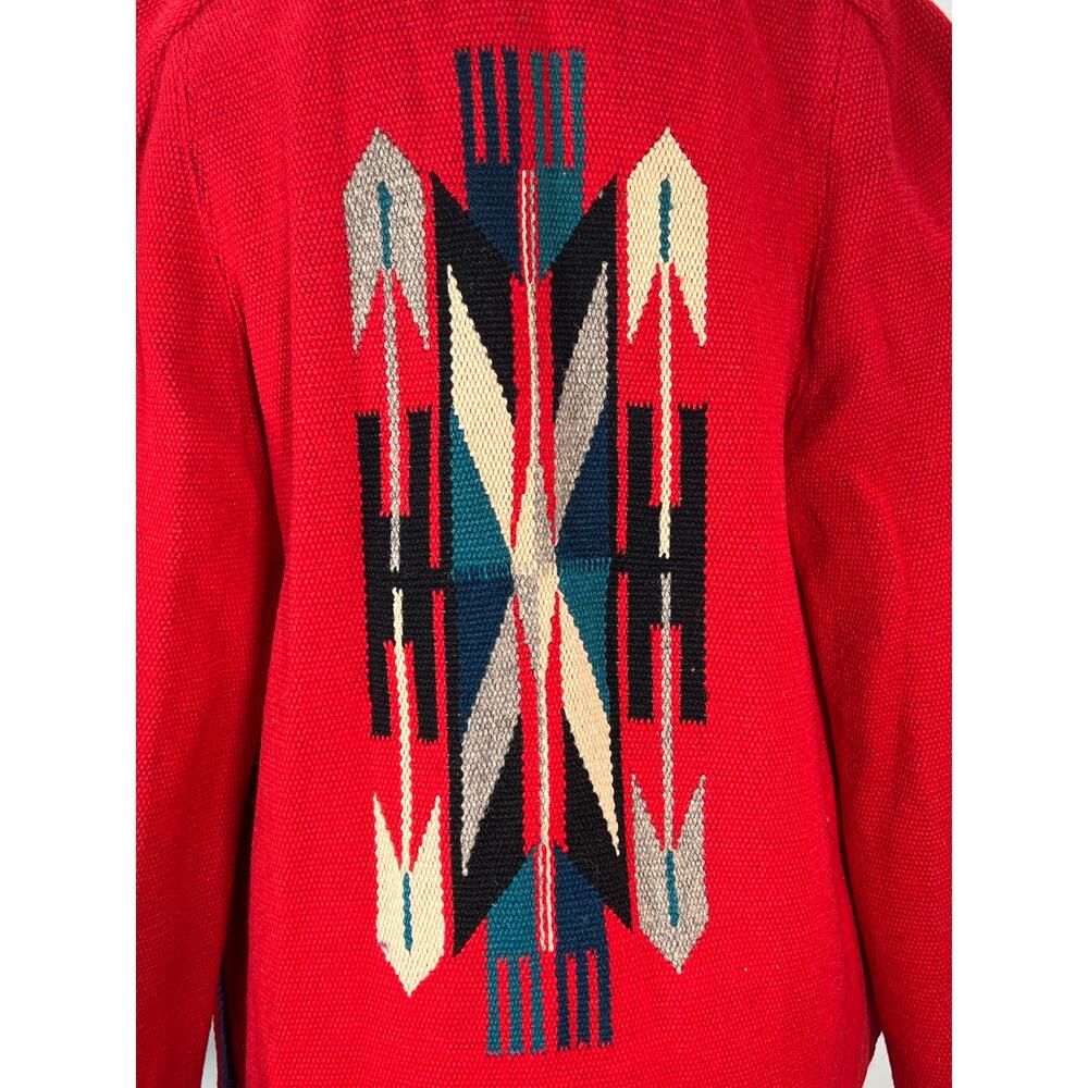 Vtg Chimayo Jacket Medium Red Multicolor Hand Wov… - image 5